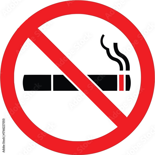 No smoking sign symbol alert health caution danger forbidden icon vector