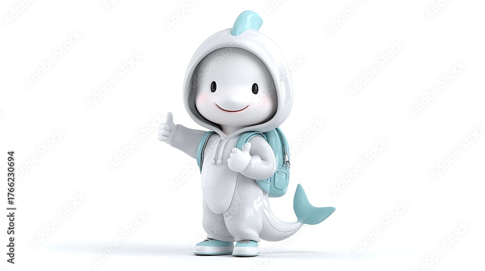 Fototapeta premium 3d cartoon character dolphin costume