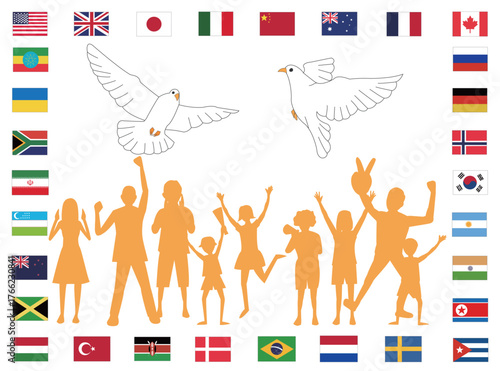 世界平和を願うイラスト素材です。