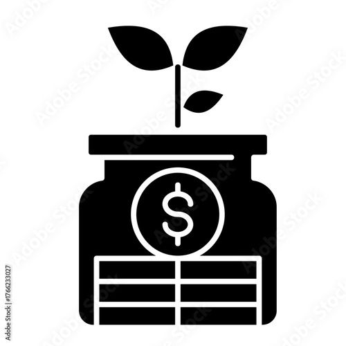 Money Growth  Icon Element For Design
