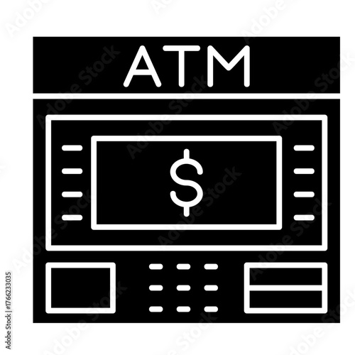ATM Transaction  Icon Element For Design
