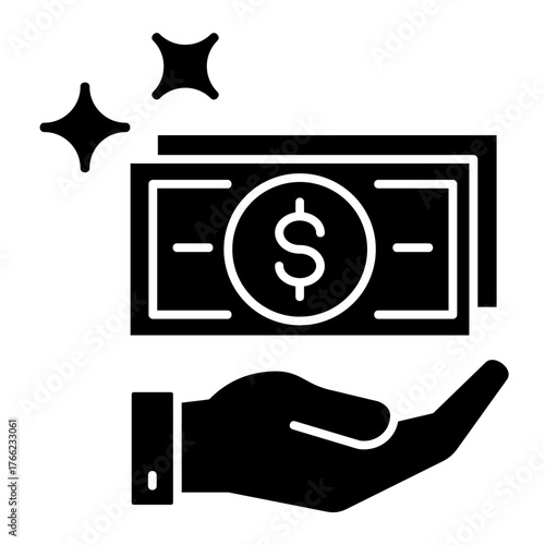 Cash In Hand  Icon Element For Design

