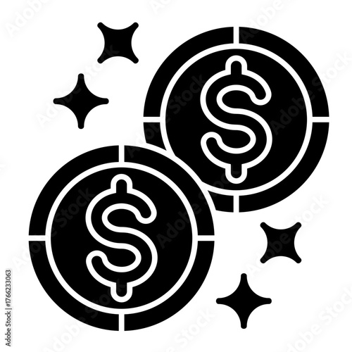 Coin Payment  Icon Element For Design

