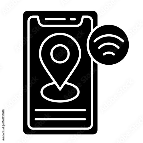 Mobile Location Payment  Icon Element For Design

