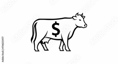 Cash cow illustration symbolizing profitable business ventures and investment growth