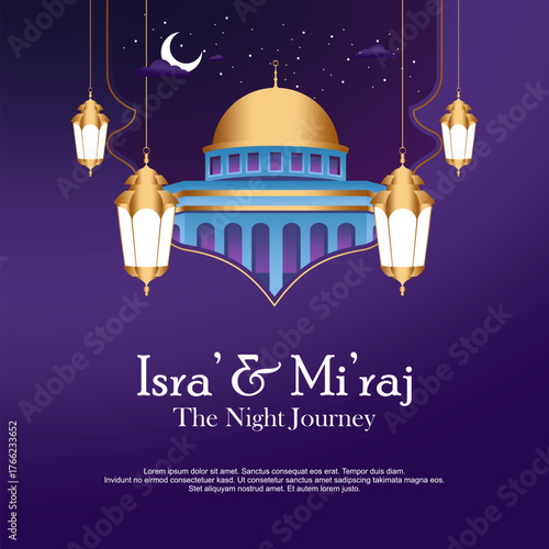 Islamic background vector isra miraj