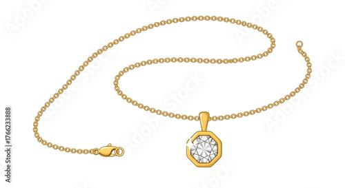 Elegant Gold Necklace with Diamond Pendant - A Symbol of Luxury and Style