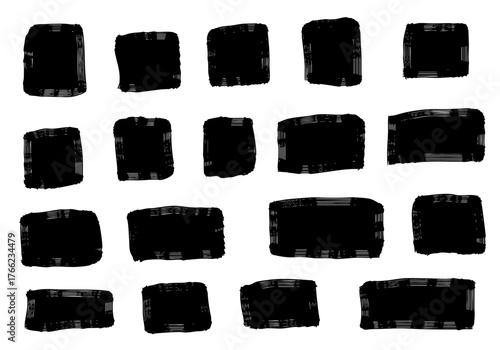 手書き風の不揃いな四角形、長方形セット