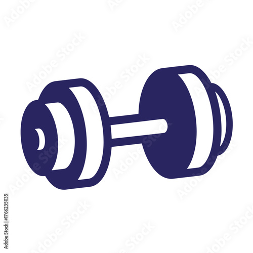 Simple dumbbell illustration showing strength training workout and fitness activities for athletes