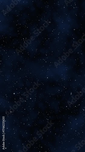 Star background. Flying in space. 3D Animation. Vertical footage