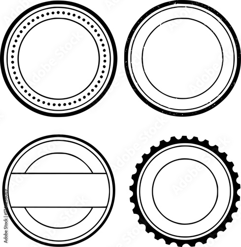 4 Vector blank stamp templates