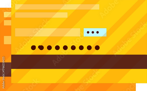 Vector image of a modern yellow credit card design symbolizing online payment, finance, and digital transaction concepts.