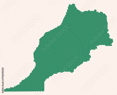 Morocco shape rings. Country map formed by stacked circles. Morocco boundary shape design. Elegant vector illustration.