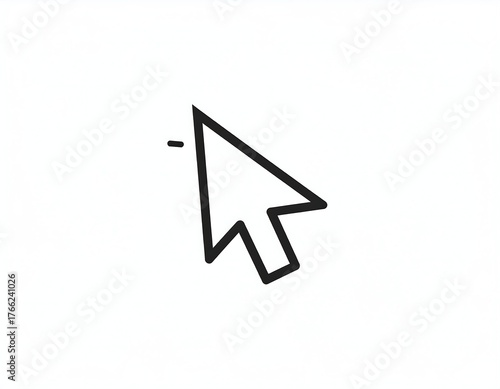 Black and white outline of a computer cursor with a minus sign