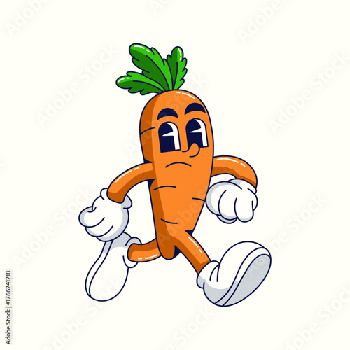 Cute Cartoon carrot Vector illustration hand drawn