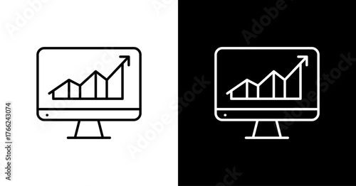Stock Market White Icon Set Design