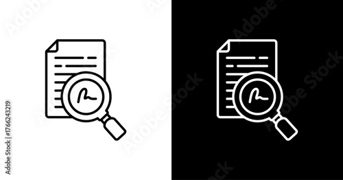 Agreement Analysis White Icon Set Design