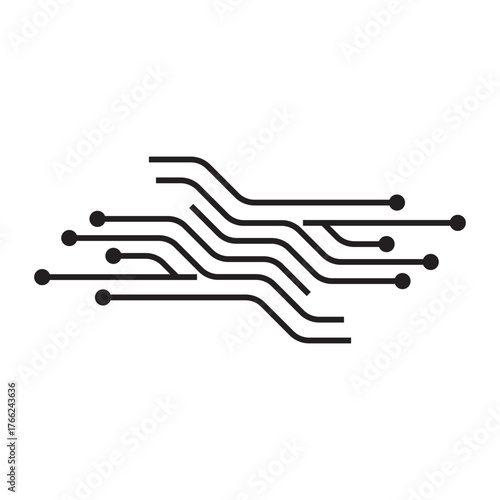 modern technology digital circuit logo design
