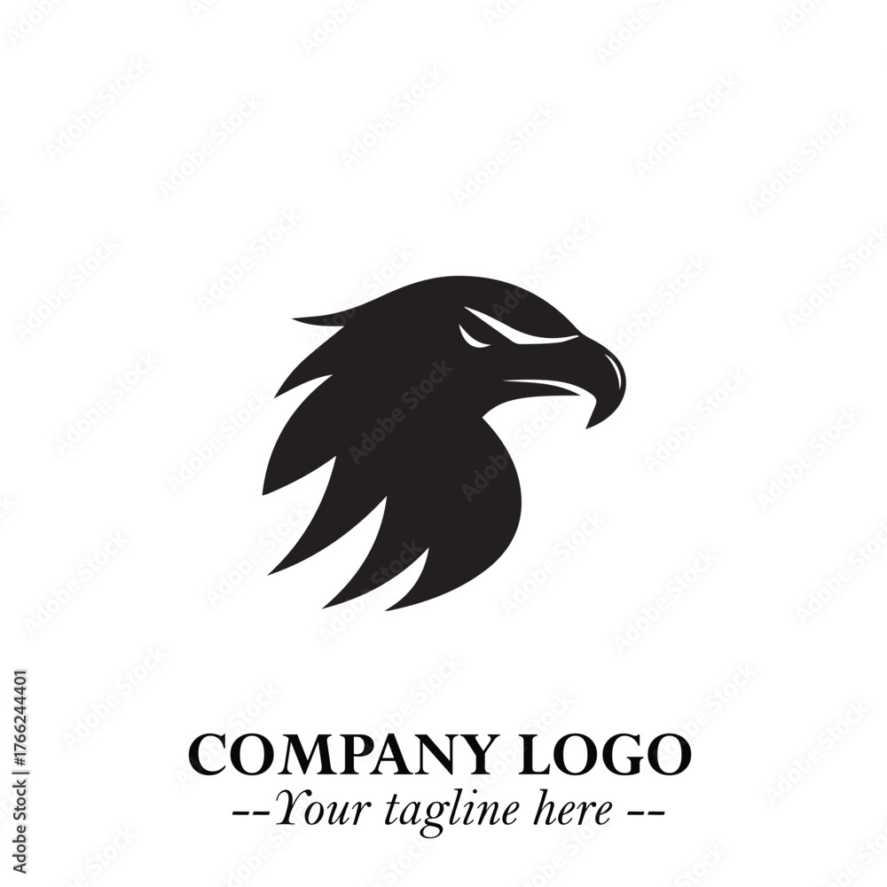 Fototapeta premium Elegant Bird Logo Symbol in Black on White Background with Minimalist and Modern Design