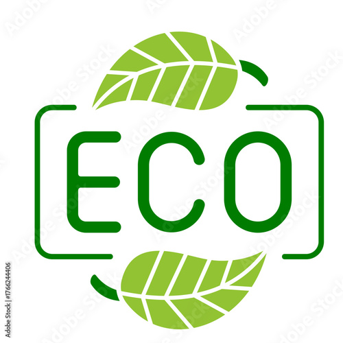 Eco Label Icon Element For Design
