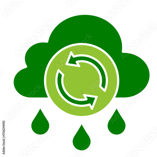 Rainwater Reuse Icon Element For Design
