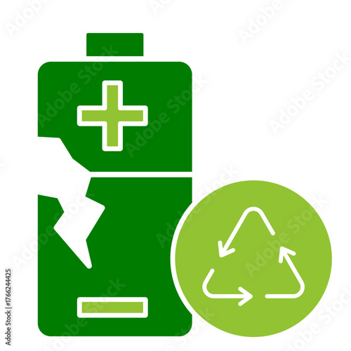 Battery Recycling Icon Element For Design
