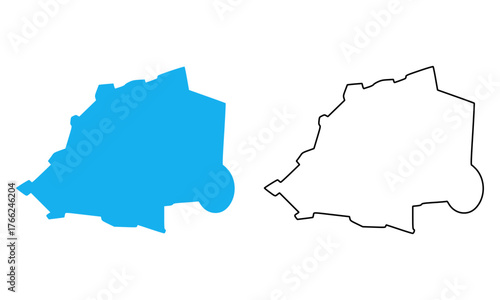 Vatican Country Map. Map with detailed outlines and blue silhouettes