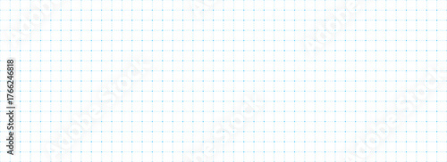 Planer page with dotted square grid. Seamless blue dashed checkered paper pattern. Simple cross dash graph texture. Bullet journal notebook background. School math lined sheet wallpaper. Vector