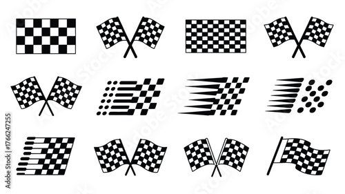 Checkered flags and racing motion graphics racing flag finish line