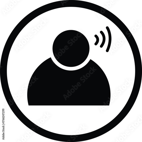 Listen icon. Listening sign. Listen symbol. flat style.