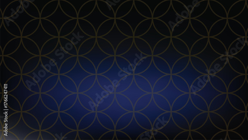 Dark Blue Gradient With Repeating Interlocking Circles Pattern abstract