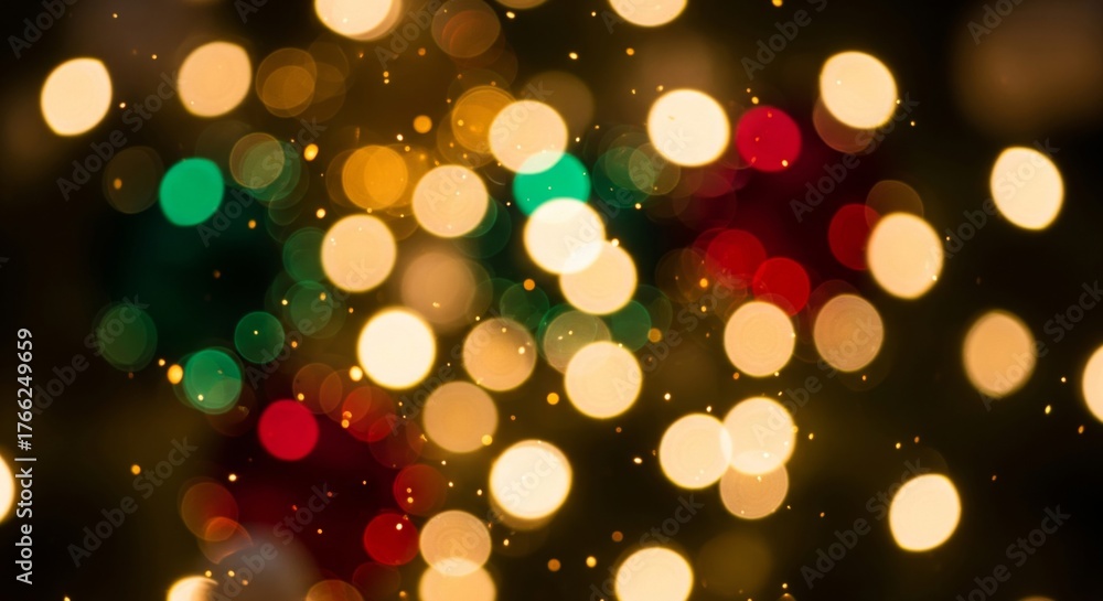 Fototapeta premium Abstract Bokeh Background with Warm Yellow Red and Green Circular Lights