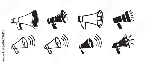 black and white megaphone