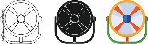 Set of Game Show Wheels with Different Graphic Styles and Colors