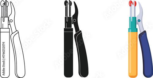 Nail fungus treatment set three variants on white background