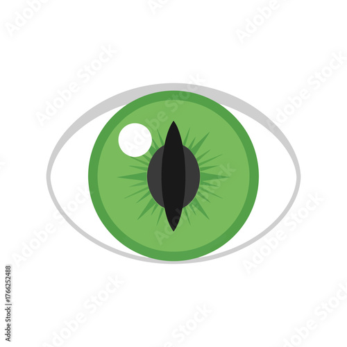 Green cat eye animal vision reptile pupil iris ocular organic wildlife abstract digital illustration vector