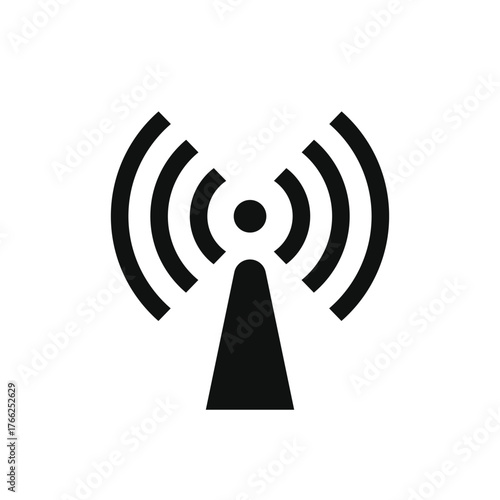 Signal antenna icon logo illustrated isolated on background template