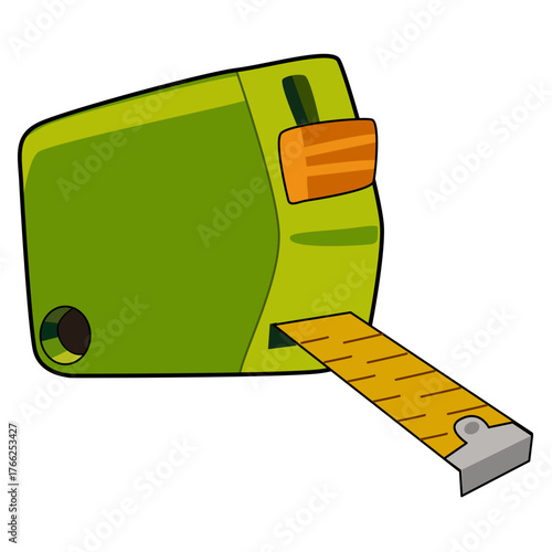 Illustration of a Green Tape Measure