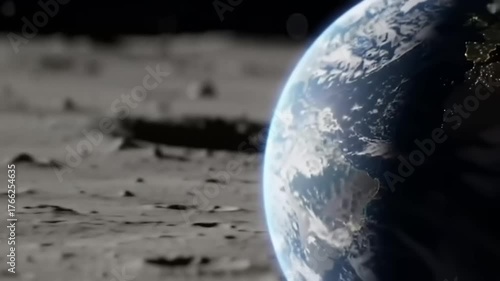 Lunar surface close up detailed texture of cratered terrain