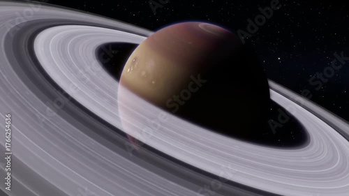 Planet with rings in space cinematic visuals for science and exploration