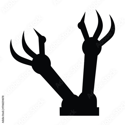 Silhouette of a monster s sharp claws reaching out from the darkness