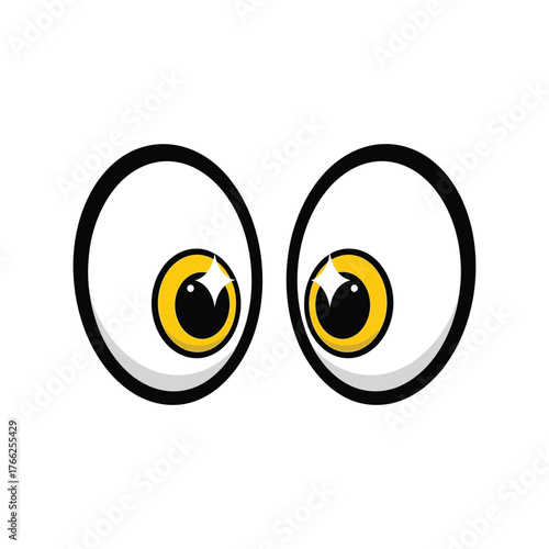 Cartoon googly eyes looking in opposite directions funny expression simple vector art vector