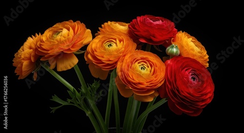 Wallpaper Mural Vibrant orange and red ranunculus create a stunning spring bouquet, perfect for seasonal celebrations and decoration ,fresh ,spring ,romance Torontodigital.ca