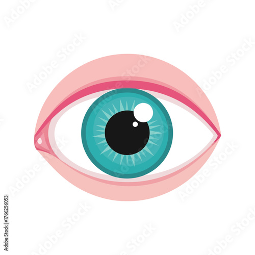 Close up vibrant blue iris and pupil eye anatomy medical health vision concept vector