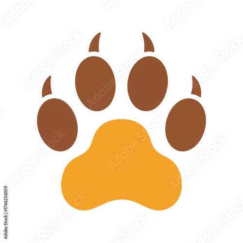 Vector paw print icon animal footprint symbol cute pet dog cat wildlife graphic design element vector