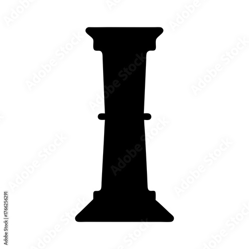 Silhouette of a classical pedestal or column, ancient architectural detail, elegant design