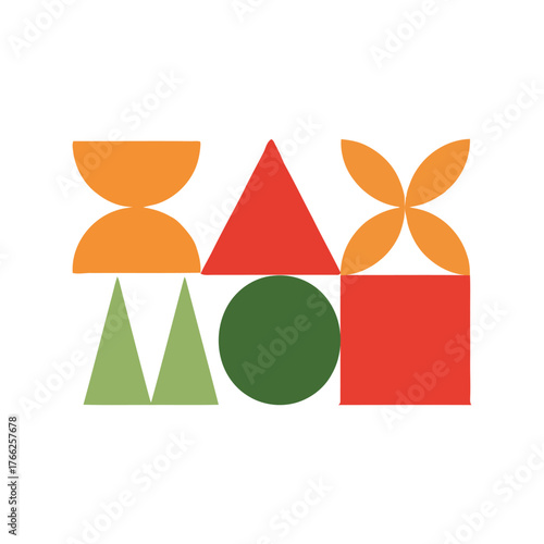 Abstract geometric shapes composition colorful modern design elements for creative projects vector