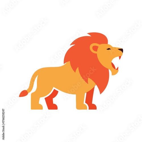 Majestic roaring lion vector illustration symbolizing power strength royalty wild animal kingdom vector