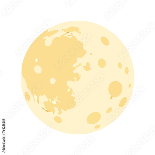 Whimsical yellow moon illustration cute celestial body cartoon sky element vector