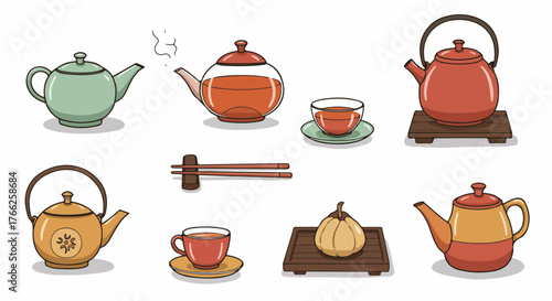 Chinese tea set and utensils collection